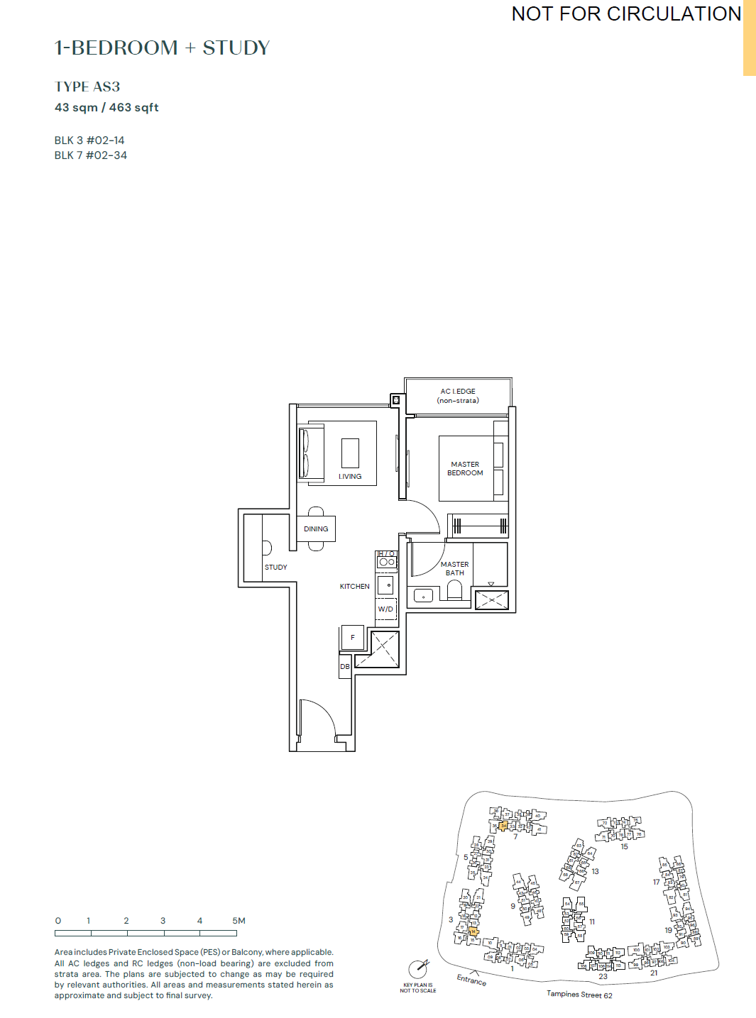 Parktown Residence 1 Bedroom Floor Plan 3