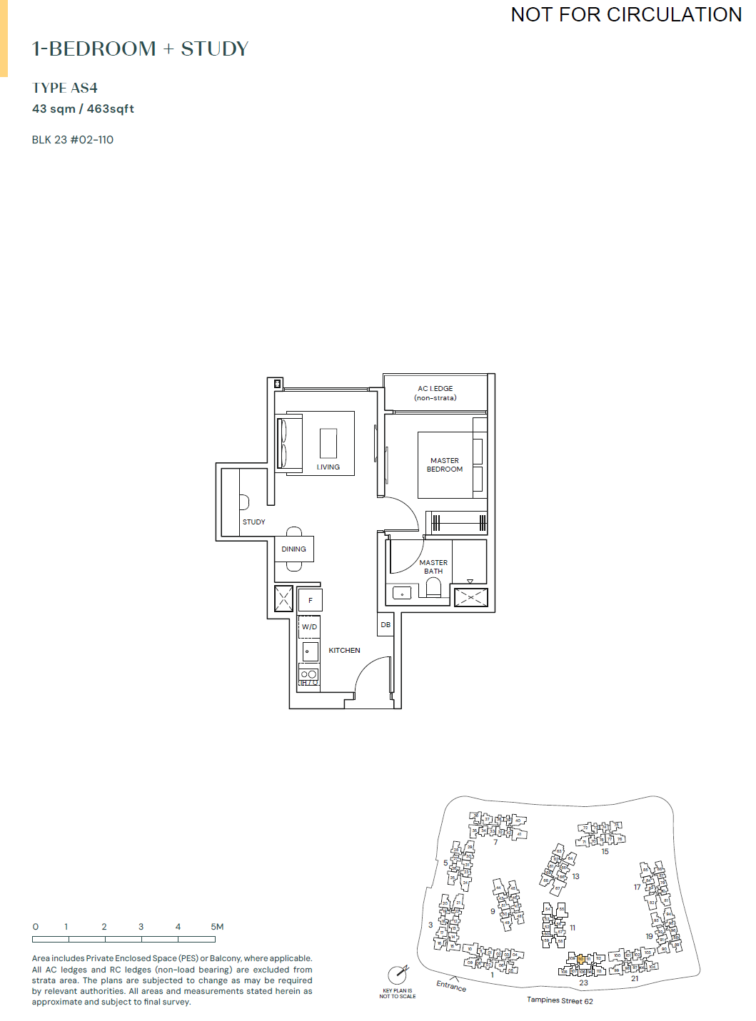 Parktown Residence 1 Bedroom Floor Plan 4